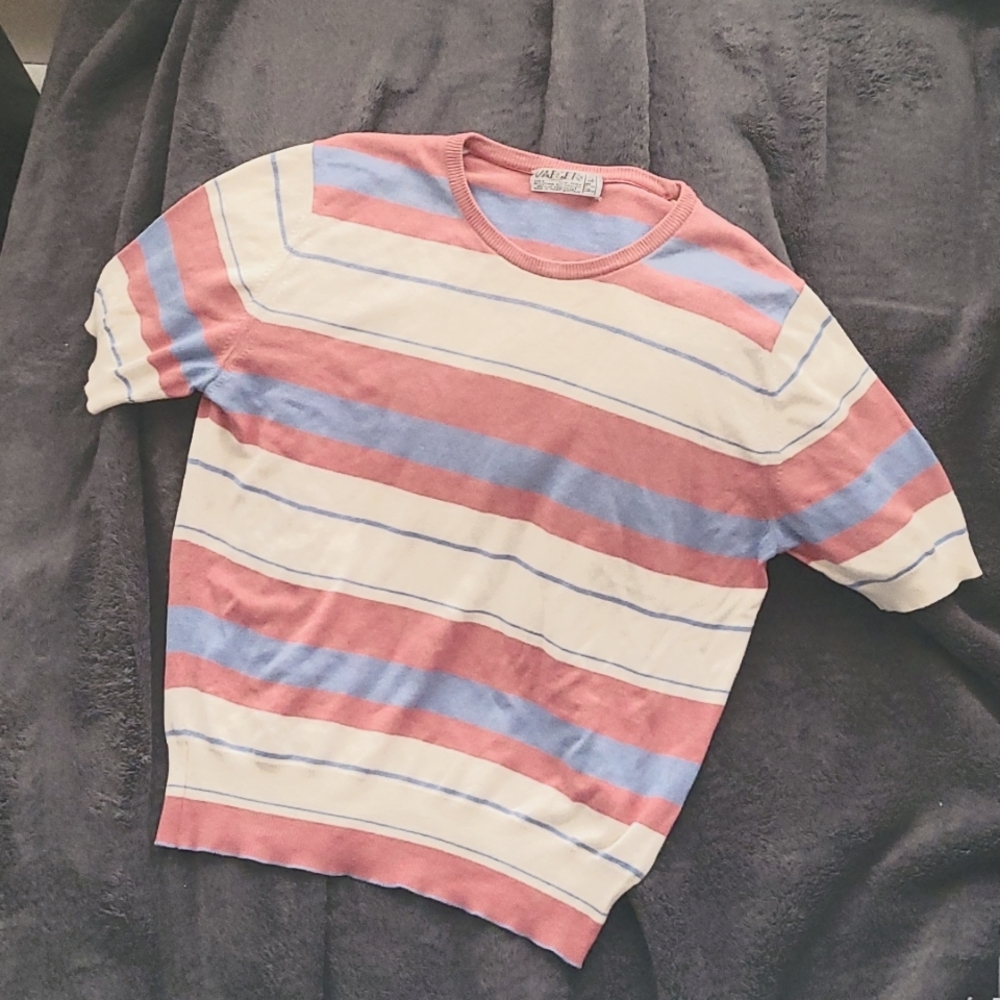 Red, Blue & White Striped T-Shirt